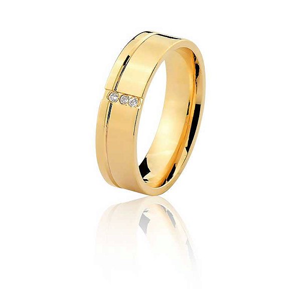 ALIANÇA R55A9 COM PEDRA 10K