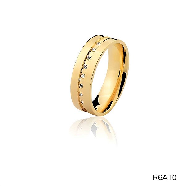 ALIANÇA R6A10 COM PEDRA 18K