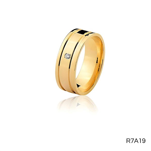 ALIANÇA R7A19 COM PEDRA 18K