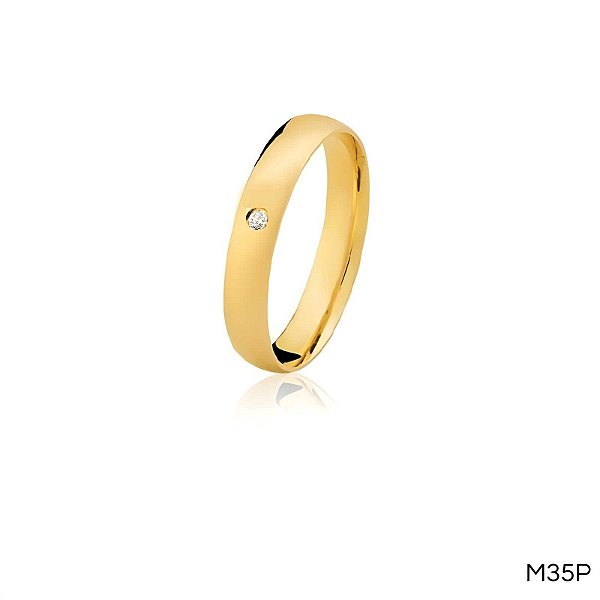 ALIANÇA M35 COM PEDRA 18K