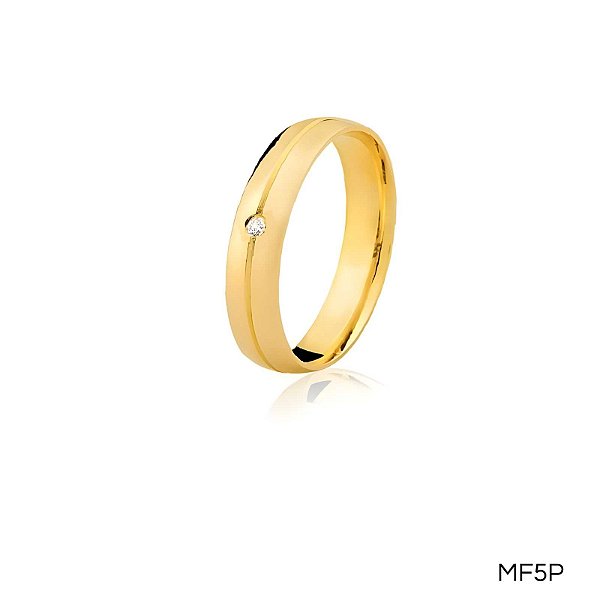 ALIANÇA MF5 COM PEDRA 18K