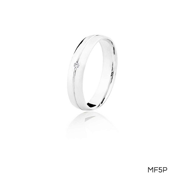 ALIANÇA MF5 COM PEDRA PRATA