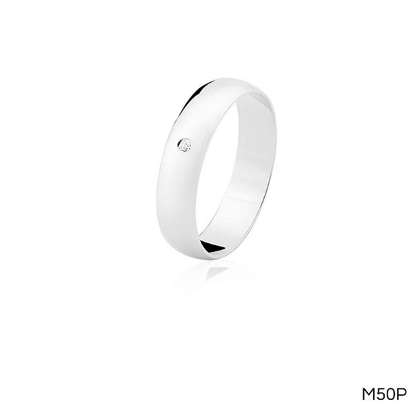 ALIANÇA M50 COM PEDRA PRATA