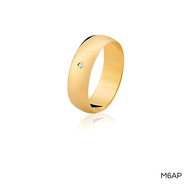 ALIANÇA M6A COM PEDRA 18K