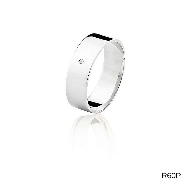 ALIANÇA R60 COM PEDRA PRATA
