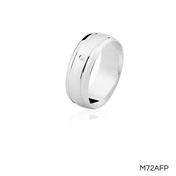 ALIANÇA M72F COM PEDRA PRATA