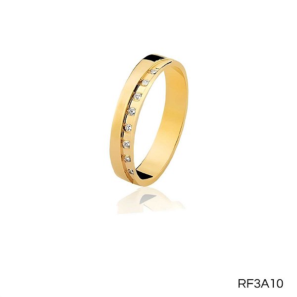 ALIANÇA R3A10 COM PEDRA 10K