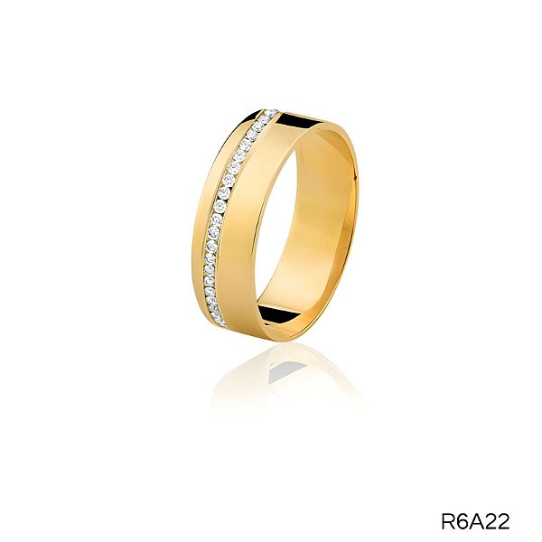 ALIANÇA R6A22 COM PEDRA 10K