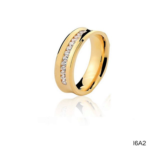 ALIANÇA I6A2 COM PEDRA 18K
