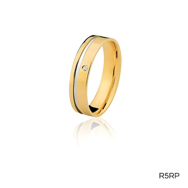 ALIANÇA R5R COM PEDRA 10K