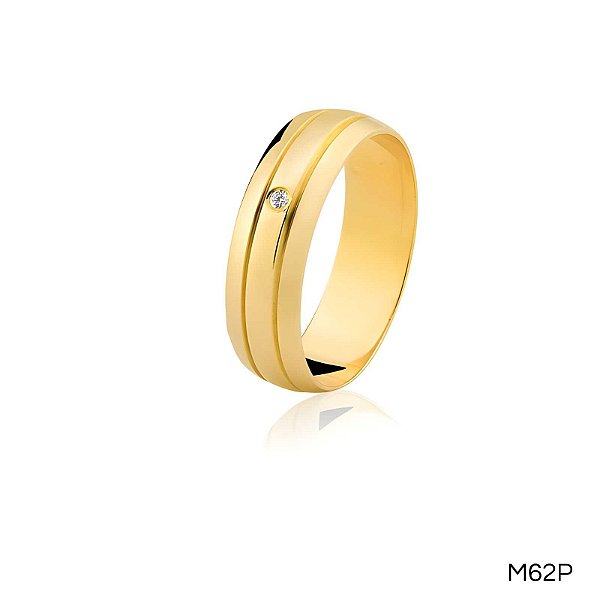 ALIANÇA M62 COM PEDRA 18K