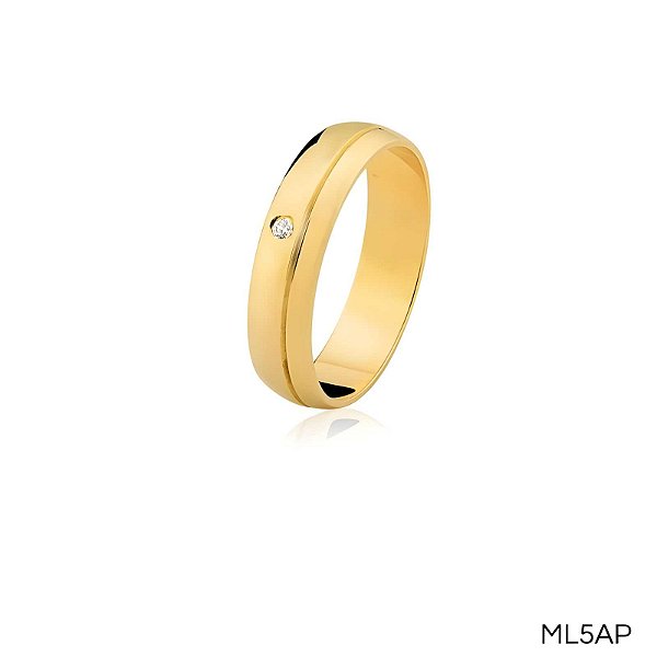 ALIANÇA ML5A COM PEDRA 18K