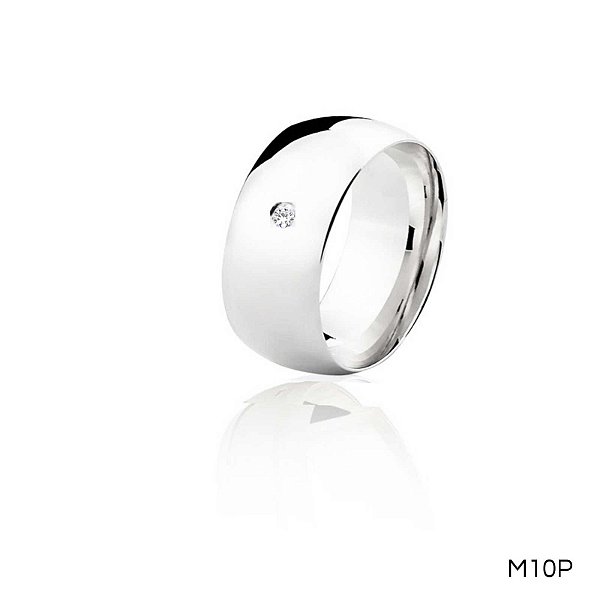 ALIANÇA M10 COM PEDRA PRATA