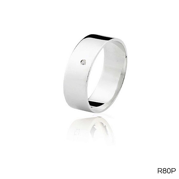 ALIANÇA R80 COM PEDRA PRATA