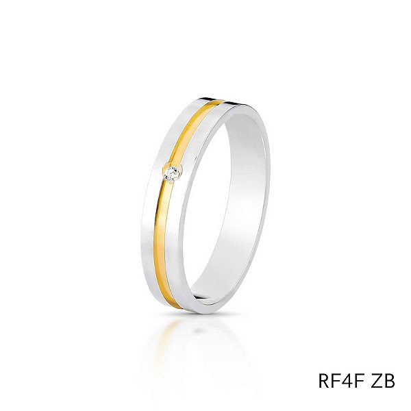 ALIANÇA RF4F PRATA COM ZB