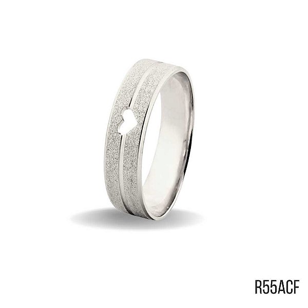 ALIANÇA R55ACF PRATA COM CORAÇAO