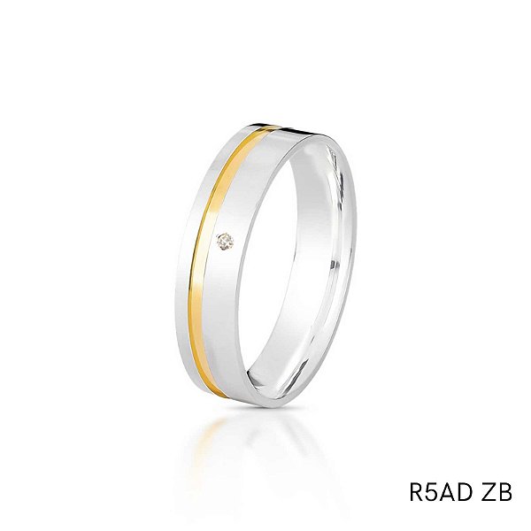 ALIANÇA R5D PRATA COM PEDRA