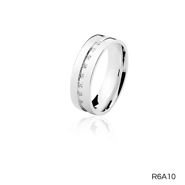 ALIANÇA R6A10 COM PEDRA PRATA