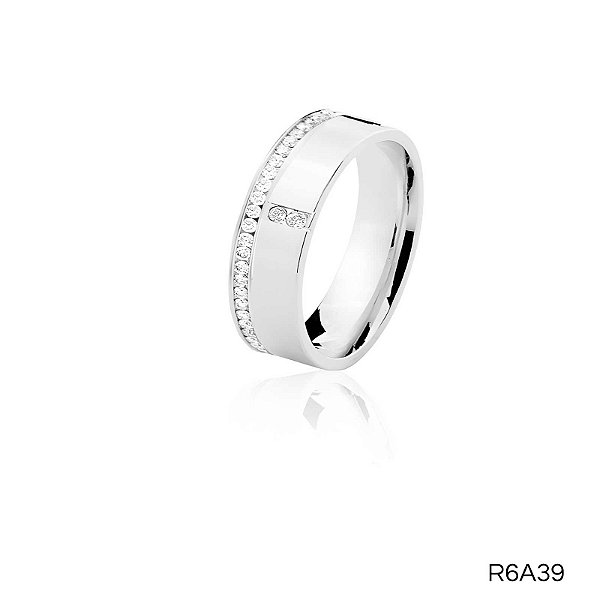 ALIANÇA R6A39 COM PEDRA PRATA