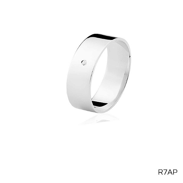ALIANÇA R7A COM PEDRA PRATA