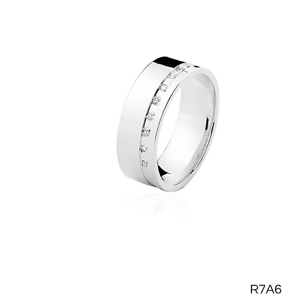 ALIANÇA R7A6 COM PEDRA  PRATA
