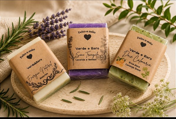 Kit Sabonetes Serenidade Natural Verde&Raro