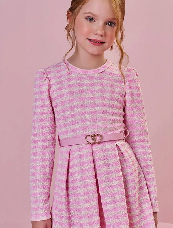 Vestido luxo rosa e branco
