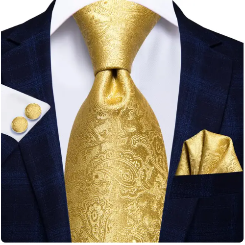 Kit Gravata Masculina em Seda Elegância com 3 itens para Festa Formatura Casamento Aniversário Igreja 3053
