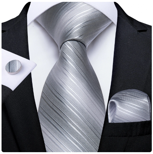 Kit Gravata Masculina em Seda Elegância com 3 itens para Festa Formatura Casamento Aniversário Igreja 7286