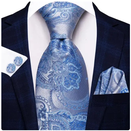 Kit Gravata Masculina em Seda Elegância com 3 itens para Festa Formatura Casamento Aniversário Igreja 3448