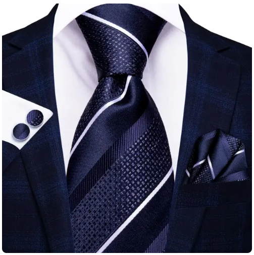 Kit Gravata Masculina em Seda Elegância com 3 itens para Festa Formatura Casamento Aniversário Igreja 3373