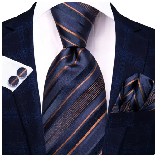 Kit Gravata Masculina em Seda Elegância com 3 itens para Festa Formatura Casamento Aniversário Igreja 3924