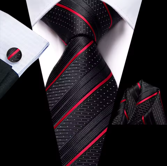 Kit Gravata Masculina em Seda Elegância com 3 itens para Festa Formatura Casamento Aniversário Igreja 3475