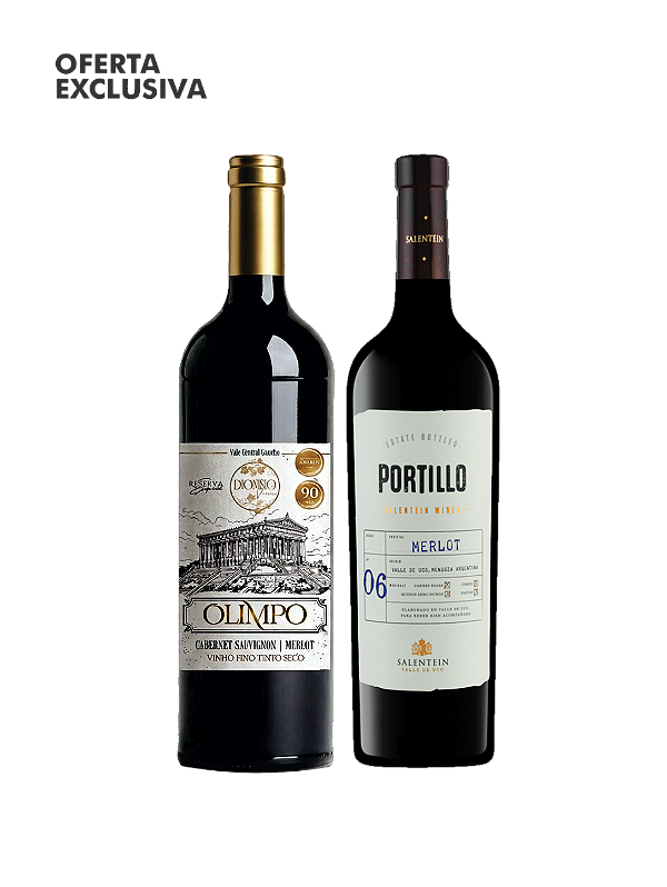 Kit Vinho Olimpo + Vinho Portillo Merlot