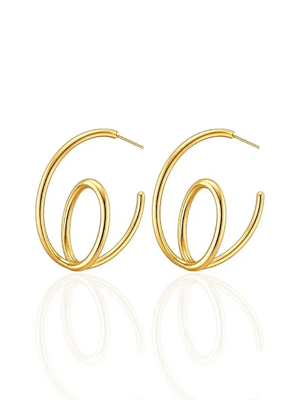 Brinco Folheado a Ouro 18k Fios
