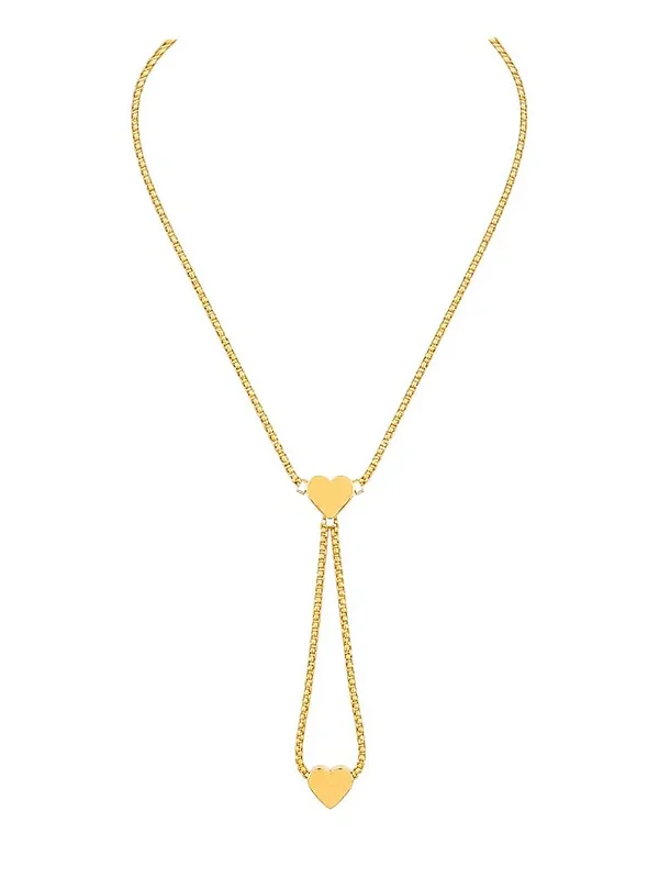 Colar Folheado a Ouro 18k Com Corações Lisos
