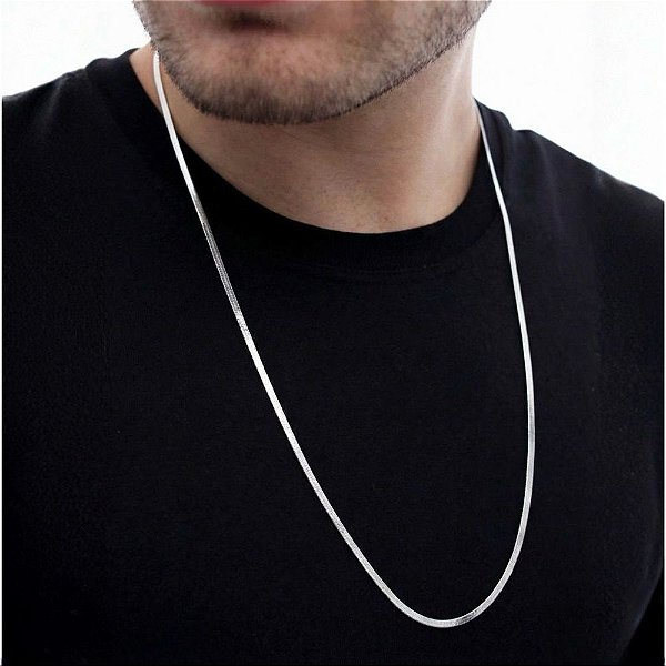 COLAR FITA MASCULINO Folheada a Prata 925