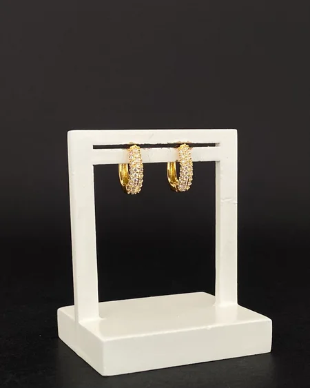 Brinco Argola Banhado a ouro com Zircônias