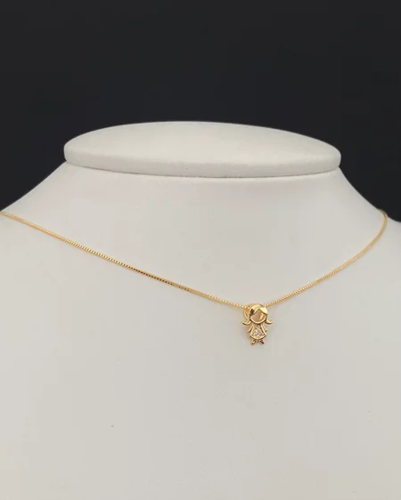 Colar Menina Banhada a Ouro 45CM