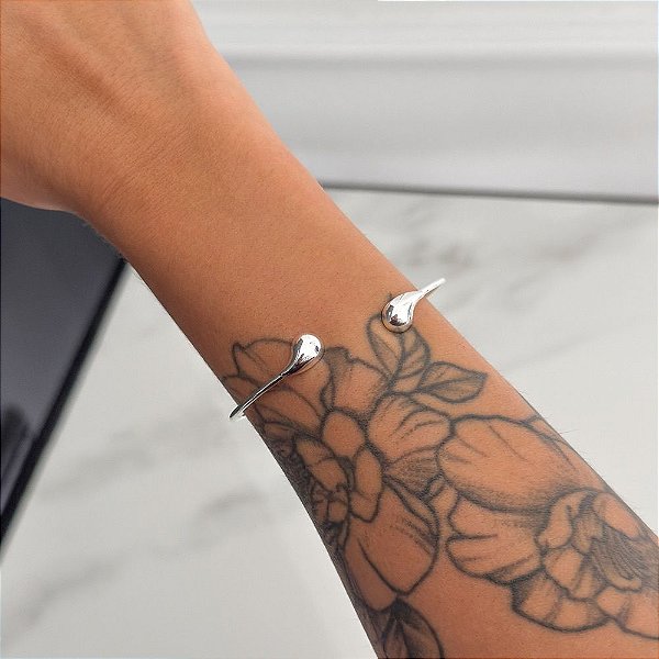 Bracelete 2 Gotas Banhada Prata