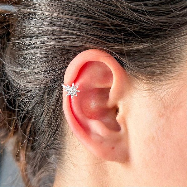 Piercing Fake Estrelinha Banhada Prata