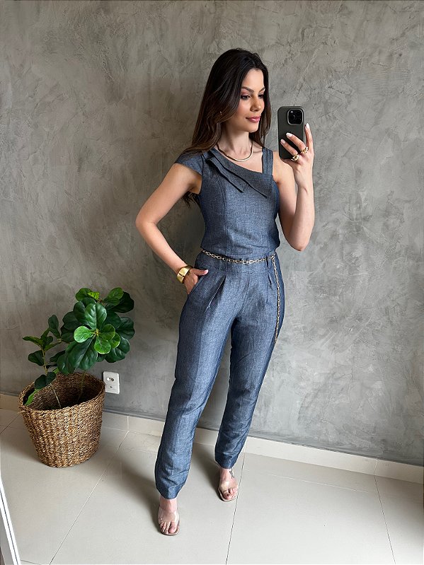 Macacão Blue Jeans Angela