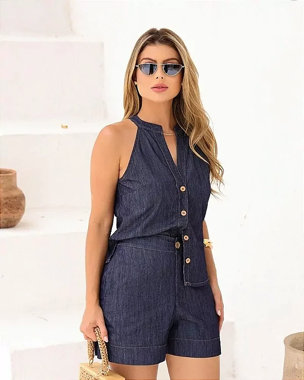 Conjunto Denim Milena Escuro