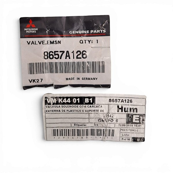 Válvula solenoide de vácuo para veícula da Mitsubishi