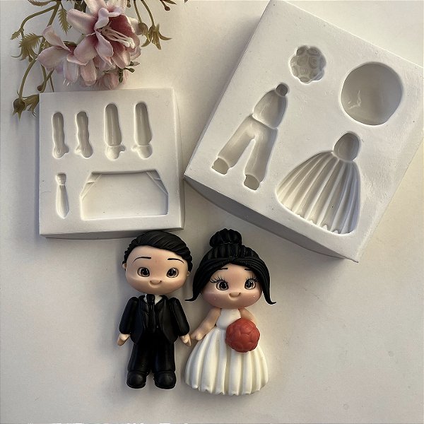 Kit Moldes de Silicone Noivinhos M 08