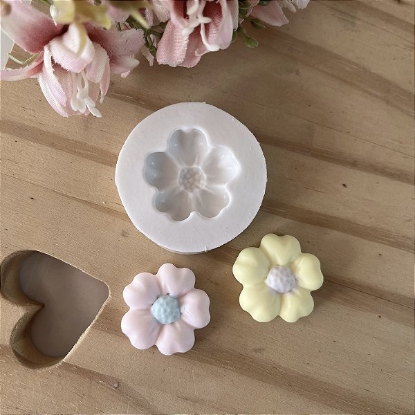 Molde de Silicone Flor de 5 Pétalas de Coração 025 P