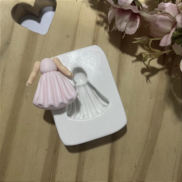 Molde de Silicone Vestido para Aplique P 043