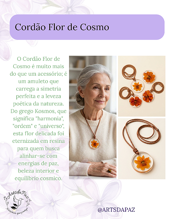 Cordão Flor de Cosmo