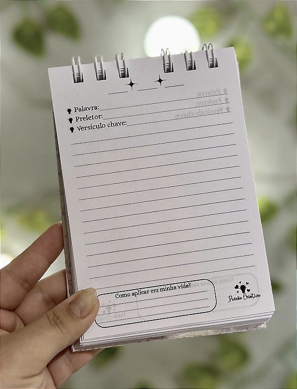 Bloco para Anotações de Culto