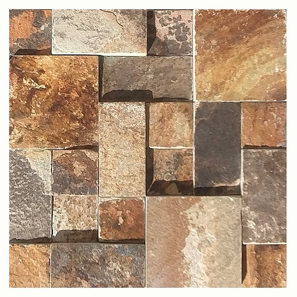 Mosaico Pedra Ferrugem Variado 30x30 — Preço por m²